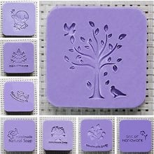 Acrylic Soap Seal Stamp Mold Chapter Natural Handmade Mini DIY Natural Patterns Organic Glass 2024 - buy cheap