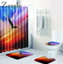 Zeegle-Juego de alfombrillas antideslizantes para el baño, juego de alfombras 3D para el inodoro, lavables, 4 piezas 2024 - compra barato