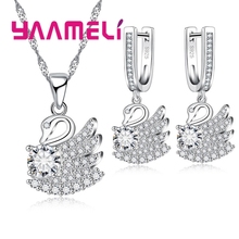 New Design Arrival Swan with Shy Jewelry Sets 925 Sterling Silver Necklace Pendant Drop Earring for Women Wedding Party 2024 - buy cheap