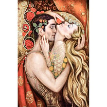 Pintura diamante completa um casal de amantes mosaico diy pintura de diamante ponto de cruz bordado artesanato decorativo para casa 2024 - compre barato