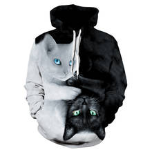 2018 3D Hoodies Men Hooded Sweatshirts two cat 3D Print hoody Casual Pullovers Streetwear Tops Autumn Regular Hipster hip hop 2024 - buy cheap