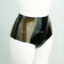Ropa interior de látex, calzoncillos de cintura alta, dos Negro transparente y negro 2024 - compra barato