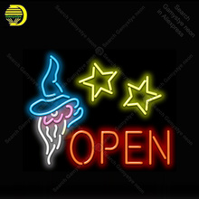 Open with Wizard Neon Bulbs Sign Real Glass Tube Handcraft light Sign Recreation Hotel Iconic Sign Neon Lights anuncio luminoso 2024 - buy cheap