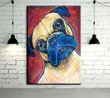 Skills Artist Hand-painted High Quality Modern Abstract Peking Dog Oil Painting On Canvas Modern Dog Decorative Painting 2024 - buy cheap