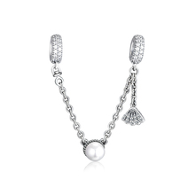 Fits Pandora Charms Silver 925 Original Bracelet Tropical Shell & Pearl Safety Chain berloques prata 925 Sterling Silver Beads 2024 - buy cheap