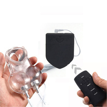 Wireless Remote Control Electro Shock Chastity Cage Penis Ring Sex Toys For Men Scrotum Sleeve Ball Stretcher Cock Ring Cage 2024 - buy cheap