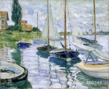 Landscape Oil Painting Boats at rest at Petit Gennevilliers by Claude Monet Room decor Hand painted High quality 2024 - buy cheap