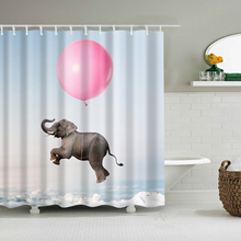 Cortina para ducha de caricaturas 3D, estampado Individual de Animales, decoración de poliéster impermeable, Cortina de baño de elefante 2024 - compra barato