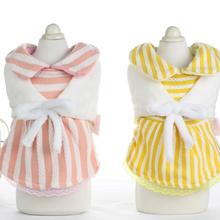 Princess Warm Striped Bow Dress Grace Winter Style Clothing For Dogs Chihuahua Yorkshire Puppy Dog Cat Pet Clothes 2024 - buy cheap