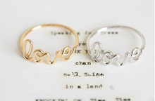 30 pce/lot Fashion  " Love " Ring Finger Ring English word letter style ring curlicue letter romantic classic ring 2024 - buy cheap