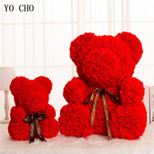 YO CHO 40cm Red Rose bear of Foam Teddy Bear Rose PE Flowers Bear Valentine's Day Gifts Childen Toys Foam Rose Bear Wedding Home 2024 - buy cheap