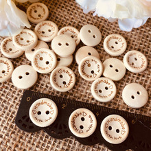 100pcs Natural Color Wooden Buttons 15mm Handmade With Love Round Wood Button for Clothing Craft DIY Apparel Sewing Accessories 2024 - buy cheap