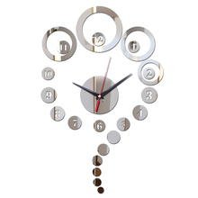 Модные Акриловые Настенные часы «сделай сам», наклейки на кварцевые часы, современный дизайн, роскошные зеркальные 3d Кристальные часы для гостиной 2024 - купить недорого