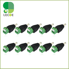10pcs/lot DC Power Male Jack Plug Connector 5.5/2.1mm For CCTV Cameras 2024 - buy cheap