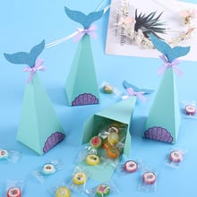 Caja de regalo de papel de sirena, decoraciones para fiesta de cumpleaños, boda, recuerdo para niños, cajas de dulces, embalaje de regalo para Baby Shower, 20 juegos 2024 - compra barato