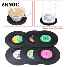 6Pcs Retro CD Record Tableware Placemat Cup Mat Coffee Placemat Coasters Vinyl Coaster coffee Mug Heat-resistant Cup kitchen Mat 2024 - buy cheap