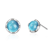 New Creative Mermaid Tears Blue Crystal 925 Sterling Silver Jewelry Personality Exquisite Women Stud Earrings SE860 2024 - buy cheap