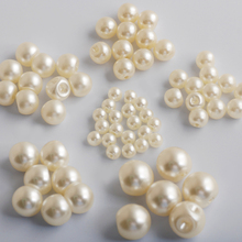 6mm to 14mm 6 Sizes Beige Color Side Hole Imitation Pearls ABS Plastic Bead Collar Beads For DIY Clothing Buttons Making 2024 - buy cheap