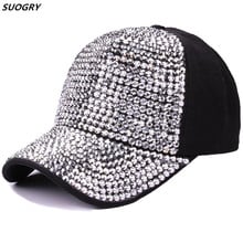 Gorra de béisbol de marca de alta calidad para mujer, nueva gorra de béisbol de cristal de imitación de moda, gorras vaqueras snapback, venta al por mayor, sombreros snapback de hip hop para mujer 2024 - compra barato