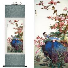 Chinese traditional  silk painting scroll art painting Chinese birds and flower paintingsPrinted painting 2024 - buy cheap