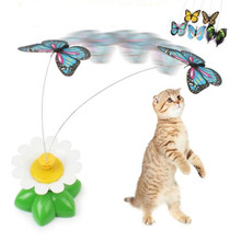 Elétrica Rotativa Borboleta Colorida Engraçado Brinquedos do Gato do cão de pássaro de Estimação Assento Zero Brinquedo Para gatos cão Gato Gatinho inteligência trainning 2024 - compre barato