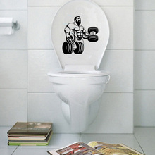 Powerlifting Fitness Fashion Bathroom Vinyl Wall Toilet Stickers Decals 6WS0061 2024 - buy cheap