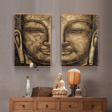 CHENFART canvas painting Wall Art Gray 2 Panel Modern Large Oil Style Buddha Wall Print on Canvas Home Living Room Decorations 2024 - buy cheap