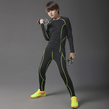 Boy Sports Running Training Tights + Warm Pants 2pc set Warm Sportswear Set Compression Clothes Rashgard Boy Winter Jogging Suit 2024 - buy cheap