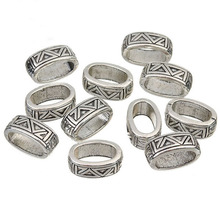 Cuentas de gran agujero Vintage para fabricación de joyas, abalorios separadores de Metal para pulsera Diy, Color plata antigua, 11x6mm, 20 unids/lote 2024 - compra barato