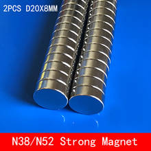 2pcs/lot Super Strong Rare Earth Disc 20mm x 8mm Permanet Magnet Round N38 N52 Neodymium Magnet 20*8MM surface plate nickel 2024 - buy cheap