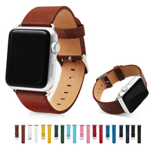 Starp de couro para apple assistir banda 44mm 40mm 42mm 38mm acessórios pulseira couro genuíno iwatch série 3 4 5 se 6 2024 - compre barato