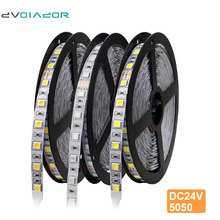 DVOLADOR 5050 rgb tape LED Flexible Strip, DC 24V 60LEDs/m 5m 5050 led Strip Indoor Decoration Light-Bright, Long Lasting Light 2024 - buy cheap