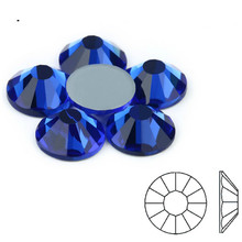 AAAAA Top Quality SS3~SS30 Sapphire Blue Color Hot Fix Stone Flatback Iron On Hotfix Strass Rhinestone for Dress Making 2024 - buy cheap
