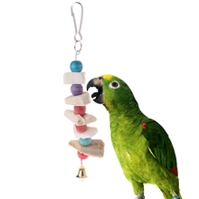 Parrot Teeth Grinding Toys Bird Squirrel Cuttlefish Bone Chewing Beads With Bell 2024 - buy cheap