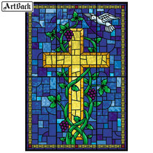 Pintura de diamante 5d diy, mosaico religioso con icono de cruz, decoración mural de 3d, cuentas cuadradas completas, manualidades con bordado de diamantes 2024 - compra barato