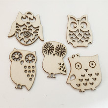 20pcs Mixed Owl Shape Unfinished Wood Decoration DIY Crafts Scrapbooking Wooden Ornaments Home Vintage Woodcraft Arts 2024 - buy cheap