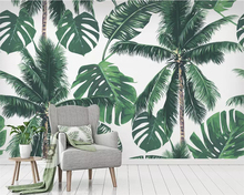 Papel de parede personalizado com folhas de árvore tropical europeu, fotos da floresta, mural para parede, sala de estar, quarto, fundo 2024 - compre barato