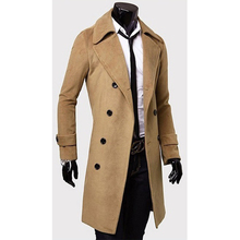 Мужской облегающий тренчкот ZOGAA, длинная приталенная куртка в британском стиле, верхняя одежда, шерстяное пальто для зимы, 2018 2024 - купить недорого