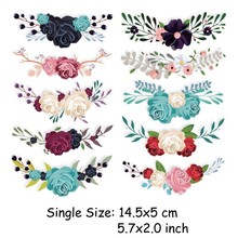 Beautiful flowers Patches Heat Transfer Iron On Patch A-level Washable Clothes Stickers Easy Print By Household Irons Sticker 2024 - buy cheap