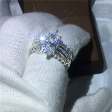 Anéis clássicos para marquesa, corte 5ct e aaaaa, pedra de zircão, cz, aliança de casamento, para mulheres e homens, joias cheias de ouro branco 2024 - compre barato