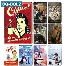 [SQ-DGLZ] Coffee Metal Sign Bar Wall Decoration Tin Sign Vintage Metal Signs Home Decor Painting Plaques Art Poster 2024 - buy cheap