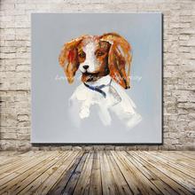 Mintura Decorative Art Hand Painted Animals Dog Oil Painting On Canvas For Living Room Home Decor Abstract Pop Art Wall Pictures 2024 - buy cheap