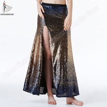 New Sexy Women Belly Dance Skirts Long Sexy Sequins Costume Oriental Dance Skirt Bellydance Stage Performance 2 Colour 2024 - buy cheap