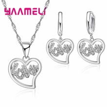 Proposal Engagement Jewelry Necklace Earrings Set Irregular Pattern Wit "Love" For Women Wedding 925 Sterling Silver 2024 - buy cheap