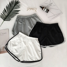 Shorts casual feminino simples, calção de verão com patchwork para treino físico, elástico, magro, justo para praia, oferta, 2020 2024 - compre barato