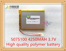 tablet battery 1PCS/Lot 3.7V lithium polymer 5075100 Mobile Power 4250MAH Tablet GPS Navigator 2024 - buy cheap