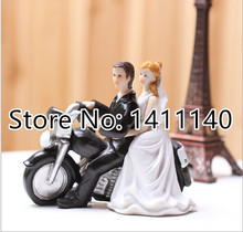 "Motorcycle Get-Away" Wedding  Cake Toppers Couple bride & groom cake topper figurines 2024 - buy cheap