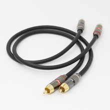 1Pair Hifi OFC A53 RCA interconnect cable with 24K Gold platedRCA Plug HI-End RCA Interconnect Cable 2024 - buy cheap