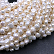 Cuentas de perlas barrocas de agua dulce AA de 8-9mm, perlas blancas genuinas, perlas cultivadas de patata para DIY, collar elegante, pulsera, joyería de 14" 2024 - compra barato