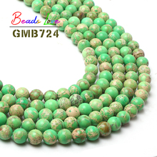 Natural Green Sea Sediment Jaspers Stone Loose Beads For Jewelry Making 15.5" Pick Size 4 6 8 10 12mm Free Shipping (F00147) 2024 - buy cheap